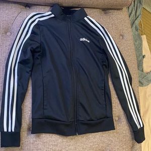 Black Adidas Track Zip Up Sweater